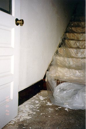 Resurfacing the stairwell plaster