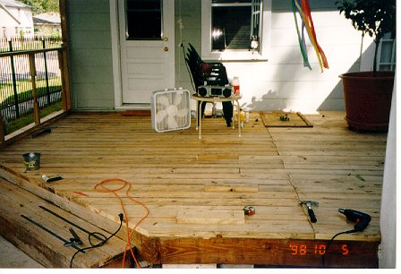 Deck with new wood