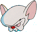 The Brain from 'Pinky & the Brain' with a very serious look on his face