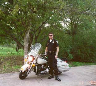 Officer Wes in front of his Harley Police Special